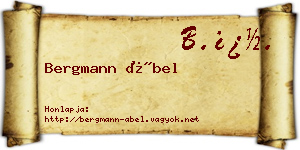 Bergmann Ábel névjegykártya